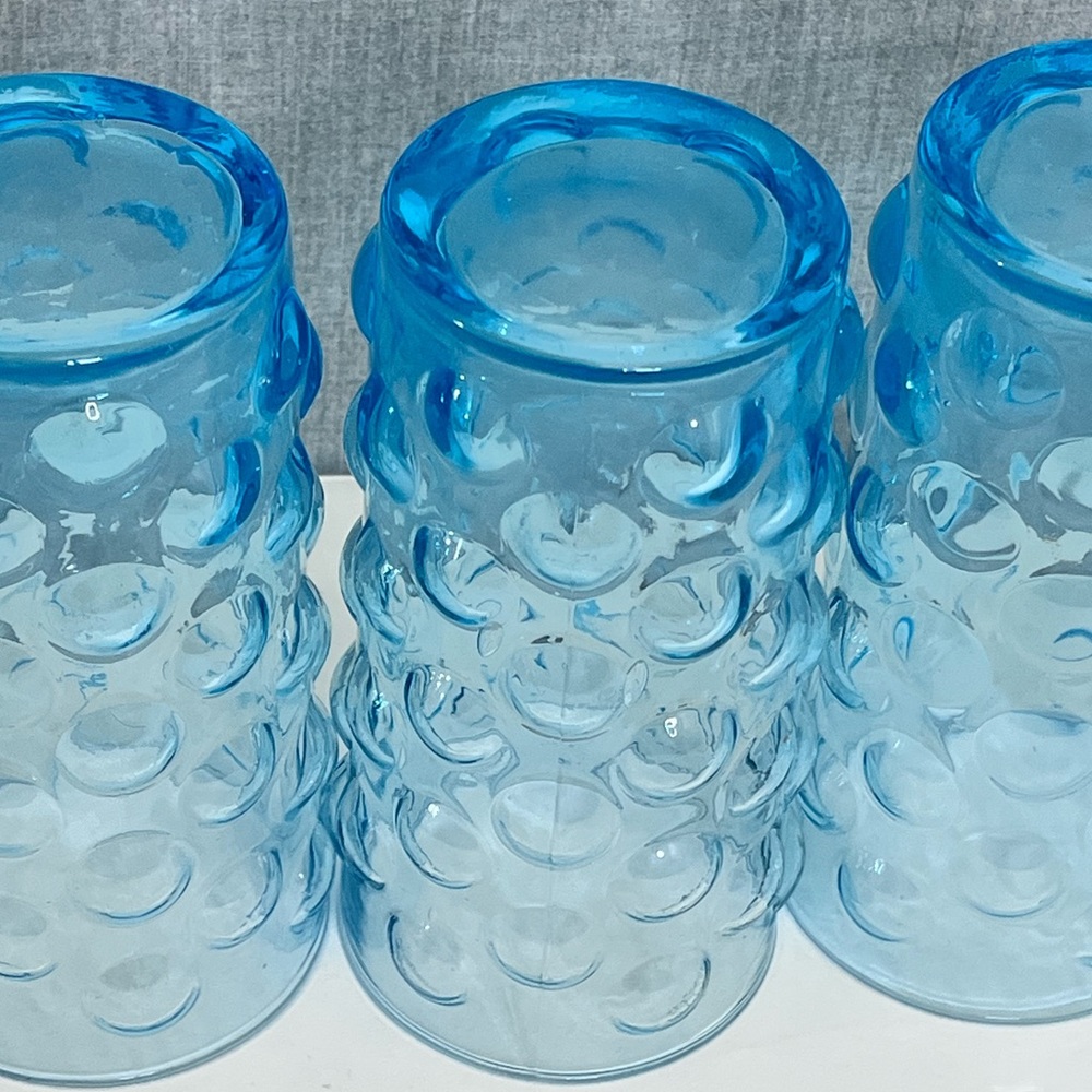 Vintage 5 light blue murano glasses